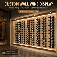 Porte-bouteilles mural en métal de luxe sur mesure, présentoir à vin en fer, rangement pour bouteilles de vin, projet de cave à vin commerciale, usine