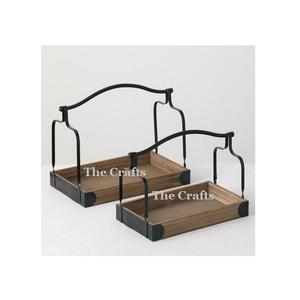 Plateau de service alimentaire au design attrayant avec poignée en cuir, articles de cuisine pour hôtel, plateau à fruits et à en-cas à prix raisonnable - Product Image 6