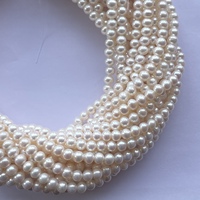 Perles d'eau douce naturelles de 5 mm et 6 mm, couleur crème, coupées lisses, pour la création de bijoux, certifiées IGI, qualité AAA
