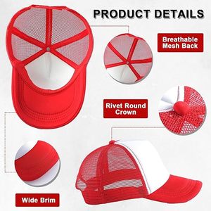 9 paquets de casquettes de baseball à sublimation ajustables 100% chapeaux de camionneur en maille de polyester pour adultes, enfants et jeunes - Product Image 2