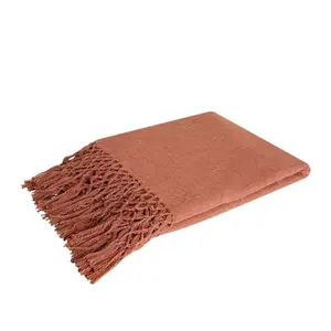Weiche, bequeme, gewebte Chenille-Decke für die ganze Saison Premium-bestickte Decke für die Inneneinrichtung Einfarbig von Avior