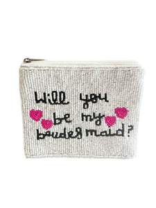 Petit sac portefeuille élégant en forme de cœur blanc brodé de perles avec un beau design et des touches mignonnes par Hiba Enterprises - Product Image 3