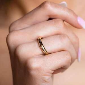 Anillo de Boda Moderno para Mujer, Diseño Único, Plata de Ley 925 con Incrustaciones de Moissanita y Baño de Oro de 18k - Product Image 6