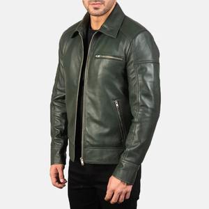 Chaqueta de cuero de cordero con estilo Urbangazer Industries para hombre diseño de retazos con cuello levantado moda de Pakistán - Product Image 5