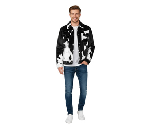Chaquetas de Cuero con Pelo de Vaca al por Mayor, Chaqueta de Cuero con Pelo de Vaca para Hombre con Logotipo Personalizado - Product Image 1