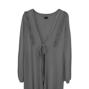 Zura เสื้อสเวตเตอร์ถักด้านนอกของผู้หญิงที่มีแขนยาวคุณภาพดีทนทานเนื้อนุ่มสวมใส่สบายดีไซน์ลายพื้น - Product Image 5