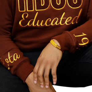 HBCU Iota Chenille sweat 100 coton polaire éduqué lettrage grec fraternité broderie élégant marron hommes vêtements décontractés - Product Image 5