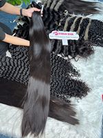 Extensions de cheveux humains vierges Remy - Cheveux vietnamiens - Super double trame - Lisses et soyeux - Tissage de cheveux