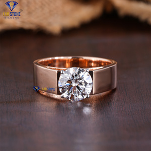 Anillo de oro rosa con diamantes de corte redondo TDW 2,30 de Lab-Stone/La joyería ideal/Color de la EF-VS - Product Image 1