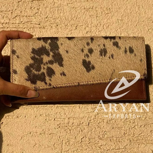 ใหม่กระเป๋าสตางค์หนังแฮนด์เมดแท้แบบใหม่สำหรับผู้หญิงกระเป๋าสตางค์แบบบางกระเป๋าสตางค์หนังสแนปหนังขนสัตว์กระเป๋าสตางค์หนังวัวแท้ - Product Image 1