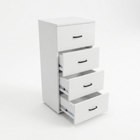 Meuble de bureau moderne et durable, armoire carrée avec pieds métalliques, MDF blanc, poste de travail autoportant, mobilier de bureau utilitaire