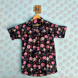 Chemises à fleurs pour hommes en vente Indian Hand Block Printed Soft Cotton Cambric Fabric Fabric Respirant et confortable - Product Image 2