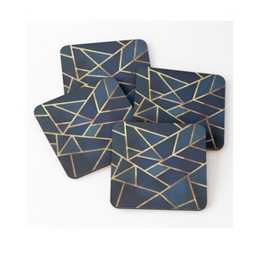 Sous-verre de forme carrée à impression personnalisée, tampon antidérapant en fibre de bois, sous-verres absorbants en MDF à sublimation pour boissons en bois - Product Image 1