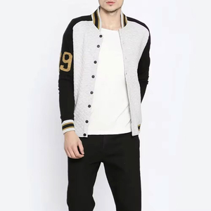 Veste universitaire en toile d'hiver de haute qualité pour homme, col montant, logo sur le devant, doublure en coton écologique - Product Image 4