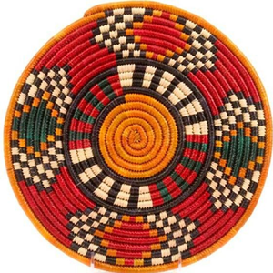 แผ่นผนังหญ้าแสงจันทร์ตกแต่งงานฝีมือที่มีลวดลายลายตารางหมากรุกสีแดงและสีเหลืองสดใสมีจำหน่ายที่ขายส่ง - Product Image 1