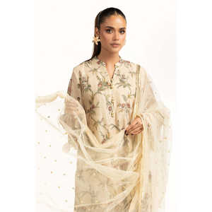 Conjunto de Traje de 3 Piezas para Mujer con Estampado Munar Slub y Detalle Bordado IUSTKSD-1020 - Product Image 5