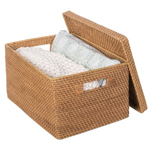 Cesta rectangular de ratán beige, cesta de almacenamiento hecha a mano, venta al por mayor, ecológica, hecha en Vietnam - Product Image 5