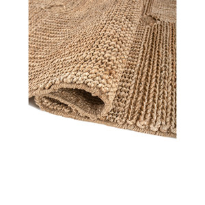 พรมปูพื้นทรงสี่เหลี่ยมผืนผ้าลายทางแบบแพทช์เวิร์ค รุ่น Nomadic Threads PDJT-761 สีเบจ-น้ำตาล ทำจากเส้นใยป่านปอ สำหรับตกแต่งบ้าน ห้องนั่งเล่น และทางเดิน - Product Image 2