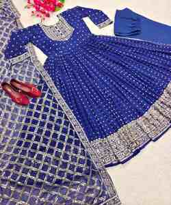 สวยมากและดีไซเนอร์ปาร์ตี้สวมเสื้อเย็บปักถักร้อยสุภาพสตรีอินเดียผู้หญิงเย็บสําเร็จรูปราคาต่ําขายส่งซูราษี - Product Image 3