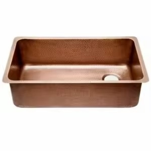 Bel évier en cuivre fabriqué à la main de qualité supérieure Fini durable et élégant Parfait pour les cuisines et les salles de bain modernes - Product Image 1