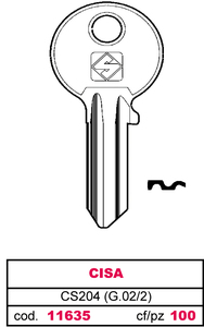Chiave in Ottone Cs204 (g.Vac 2) Cisa - Product Image 1