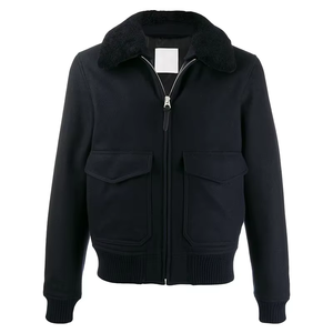 Blouson d'aviateur coupe régulière en coton et polyester avec fermeture éclair et broderie pour hommes Streetwear de haute qualité Fashion Custom logo Pattern - Product Image 4