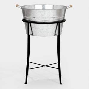Nueva bañera de vino de forma redonda de diseño admirable con soporte de color negro metálico Cubo de vino galvanizado de la mejor calidad a buen precio - Product Image 1