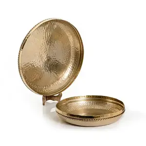 Ensemble Moderne de 3 Plateaux de Service en Aluminium Argenté de Différentes Tailles, Plateaux Décoratifs pour les Mariages à Dessert-Dernière Arrivée - Product Image 6