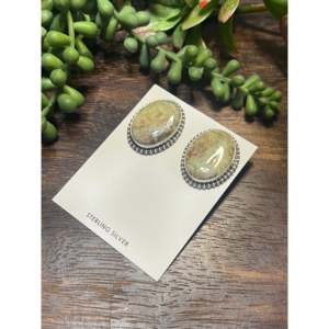 Peggy Skeets Royston Turquoise <b>Sterling</b> <b>Silver</b> Bezel Set <b>Stud</b> <b>Earrings</b> - Product Image 3
