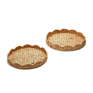 2025 Eco-Chic Woven <b>Rattan</b> & Natural Rope Round Tray Handmade Home Decor for Coffee <b>Table</b> & <b>Dining</b> Organization Sea Grass - Product Image 5