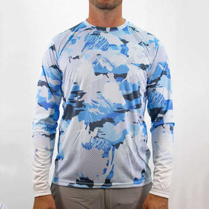 Wholesale OEM Men Fishing <b>Shirts</b> Outdoor Custom Logo <b>Moisture</b> <b>Wicking</b> Polyester Button up Men Fishing <b>Shirts</b> - Product Image 3