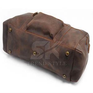 Sac de voyage en cuir tendance avec fermetures éclair robustes Sac de voyage en cuir parfait pour les voyages en voiture et en avion - Product Image 4
