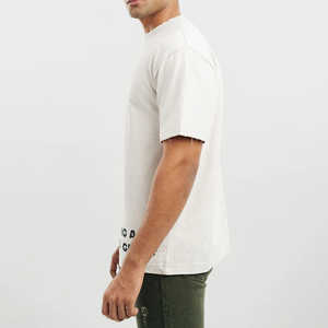 เสื้อยืดผู้ชายโอเวอร์ไซส์ลายกราฟิกผ้าฝ้าย280gsm หนักเสื้อยืดสีทึบออกแบบได้ตามต้องการ - Product Image 3