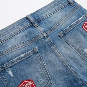 Ladies Style Plaid Trousers Plus Size High Waist Ripped Skinny Denim Pant Utility Women's Cargo <b>Jeans</b> <b>Floral</b> Embroidered Bottoms - Product Image 5