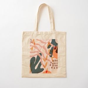 Premium 100% Cotton Tote Bag Digital Silk Screen <b>Printed</b> Logo Blank Natural with Letter Pattern for Shopping - Product Image 5