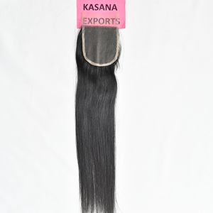 Extensions de cheveux humains vierges indiennes brutes non traitées de haute qualité 4*4 Closure Lace couleur naturelle noire pour femmes, vague profonde - Product Image 6