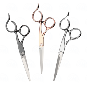 กรรไกรตัดผมสแตนเลสพร้อมด้ามจับแบบออฟเซ็ต - Product Image 3