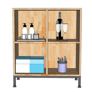 Archivador de Oficina Minimalista de Madera de Caucho THS68066 70x70x30cm Independiente para Oficina, Taller, Almacén, Gimnasio, Almacenamiento de Archivos - Product Image 2