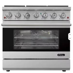 Cuisinière à gaz et électrique professionnelle Sale Du Ro Kitchen 36 pouces en acier inoxydable avec four à convection, autonome, pour usage en restaurant, 5,5 pi³ Ft - Product Image 3