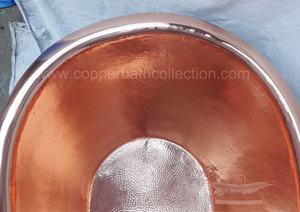 Bañera Independiente Japonesa de 70 Pulgadas, Color Negro Mate, con Patas de Cobre, Hidromasaje, Acabado Pulido y Martillado, para Hoteles - Product Image 6