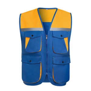 เสื้อกั๊กตาข่ายโพลีเอสเตอร์สะท้อนแสงมองเห็นได้ชัดเจนสำหรับงานบนถนนการจราจรควบคุมกลางแจ้ง - Product Image 2