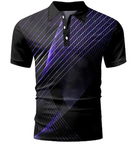 Polo de Golf ajustado para hombre, camisa informal con botones, estilo muscular, transpirable, estampado deportivo, camisa de punto elástica, manga corta - Product Image 1