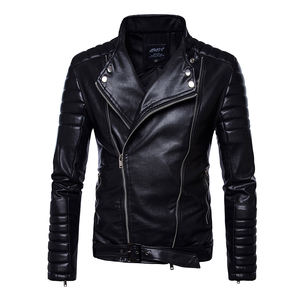 Conjunto de chaqueta de cuero para hombre, chaqueta personalizada de marca privada, de cuero genuino para motocicleta, 100% - Product Image 5