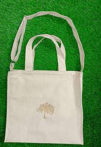 Sac fourre-tout en toile de coton biologique écologique imprimé de logo personnalisé sac d'épicerie uni réutilisable avec poignée confortable - Product Image 5