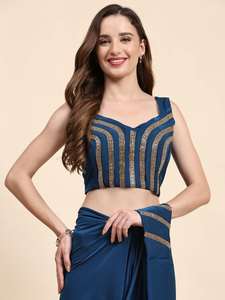 ชุดเดรสส่าหรีสวยน่าดึงดูดคอลเลคชั่นล่าสุดเสื้อเบลาส์นำเข้าพร้อมงานเย็บปักถักร้อยส่งออกทั่วโลก - Product Image 5