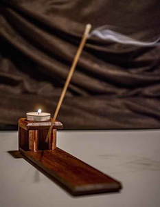 Traditional Indian White Pyramid Shape Wooden <b>Incense</b> <b>Cone</b> Burner for Religious Use Star Anise Plug Type Bakhoor Jar Tradition - Product Image 1