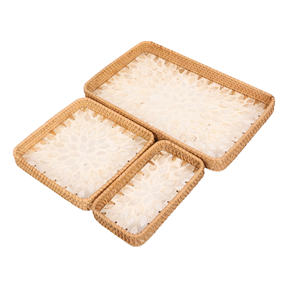 Vente en gros d'artisanat vadrouille plateau en rotin plateau de vadrouille pour servir de la nourriture nouvel article rotin de haute qualité en gros du Vietnam - Product Image 3