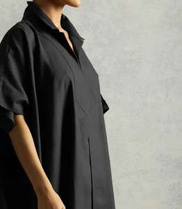 เดรสคาฟตันทรงแม็กซี่ยาวสำหรับผู้หญิงรองเท้าโลฟเฟอร์สีดำล้วนสไตล์แฟชั่นซับในฤดูร้อน - Product Image 3