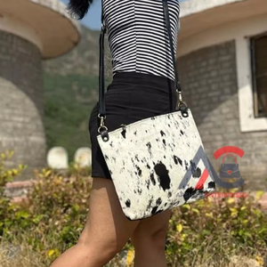 กระเป๋าสะพายหนังวัวแท้สำหรับผู้หญิงคุณภาพสูง, กระเป๋าหนังแบบสะพายข้างสำหรับผู้หญิงสไตล์ตะวันตก - Product Image 1