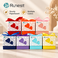 Boîtes en papier pliables jetables pour bonbons et aliments, design double cœur, pour mariage, fête, baby shower, emballage de chocolat